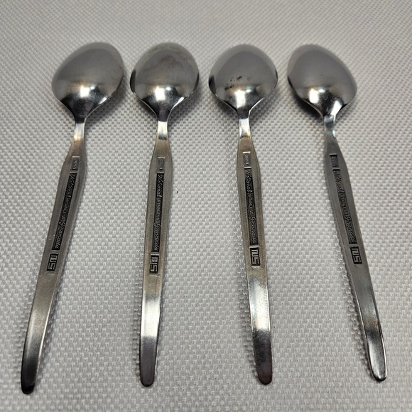 National Stainless Granada Spoons Set of 4 Japan MCM - Picture 6 of 6